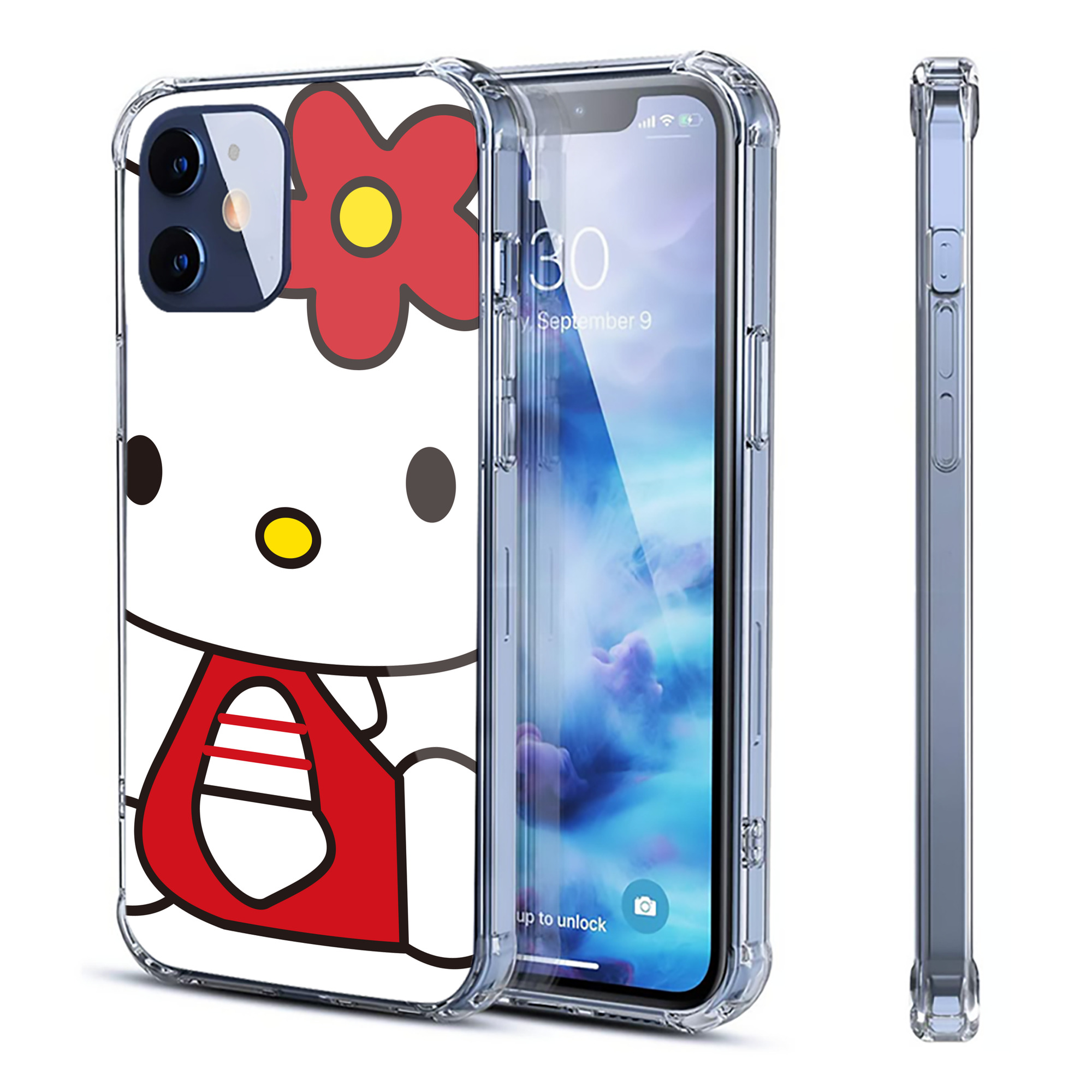 （画像用） Hello Kitty ハローキティ 【iPhone 12シリーズ対応】透明スマホケース（クリアソフトケース）